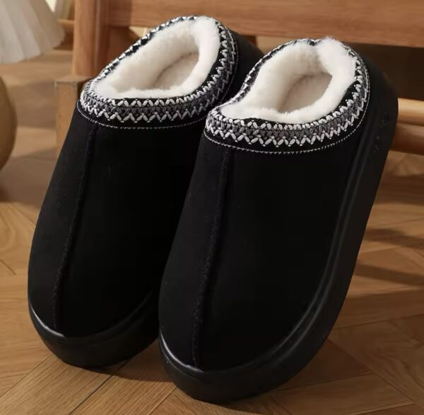 Snow Boots for Women Winter New Cashmere Warm Thick Soles Without Heel-covered Hair Half Slipper Cotton Shoes for Women - Image 4