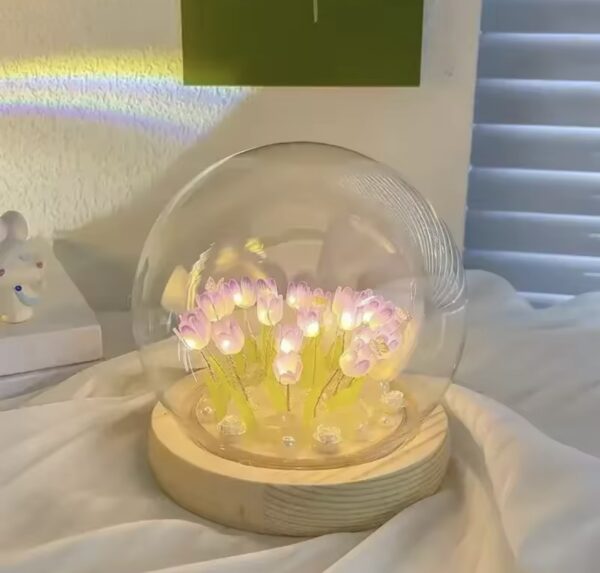 LED Night Light Ornaments Handmade DIY Bedside Artificial Tulip Flower Night Lamp Bedroom Desk Decor Birthday Gifts Table Lamp - Image 4