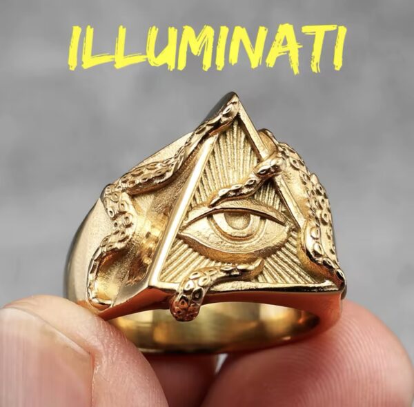 Freemason Illuminati Triangle Masonic Stainless Steel Mens Rings Punk for Male Boyfriend Biker Jewelry - Image 2