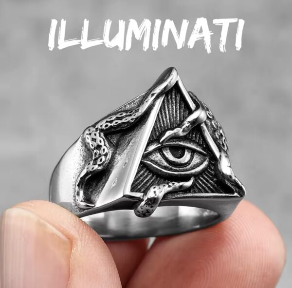 Freemason Illuminati Triangle Masonic Stainless Steel Mens Rings Punk for Male Boyfriend Biker Jewelry - Image 3