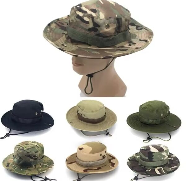 Outdoor Camouflage Fisherman Hat Tactical Training Expansion Breathable Military Training Camping Sunscreen Hat