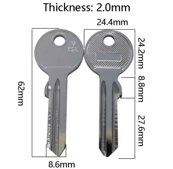 5/10/50/100 Pcs Hi-Rel U5DL Blank Key Iron Vertical Keys Civil Key - Image 2