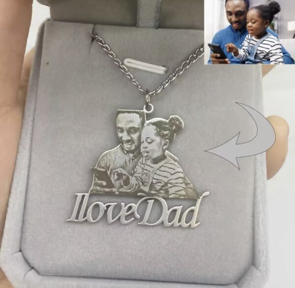 Personalized  Gift Customize  Photo Engraved Necklace Custom Photo - Image 4