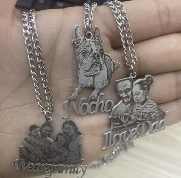 Personalized  Gift Customize  Photo Engraved Necklace Custom Photo - Image 3