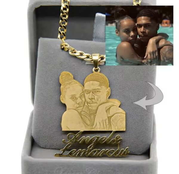 Personalized  Gift Customize  Photo Engraved Necklace Custom Photo - Image 2