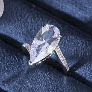 Classic Women Wedding Rings Geometric Zircon Dazzling Silver Color